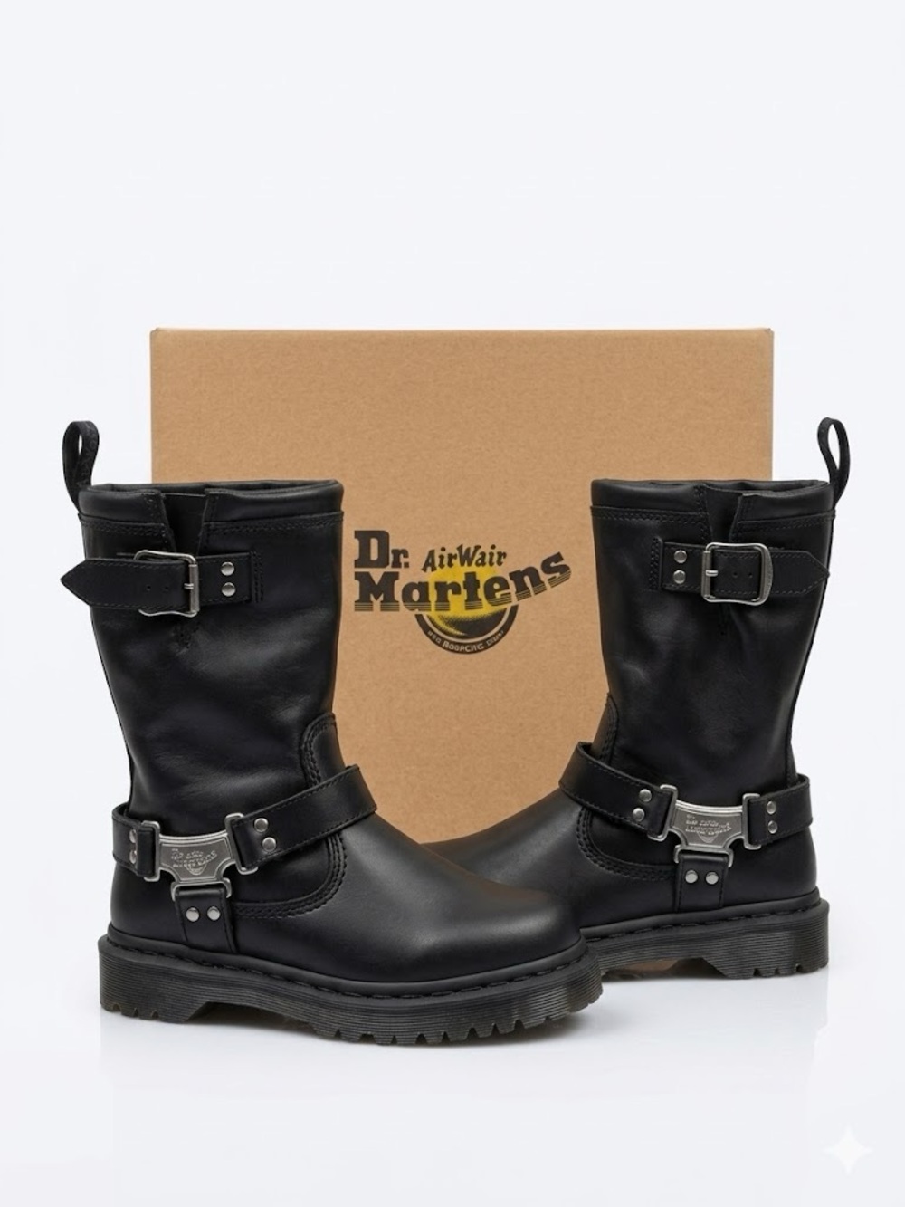 Dr Martens Anistone Hi Leather Biker Boots New in Box EU 36 Women 5